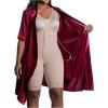 imageSnatched Body Surgical Op Recovery Womens Robe Post Surgery PJs with  Sleeves Red Wine PJ501 SM