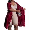 imageSnatched Body Surgical Op Recovery Womens Robe Post Surgery PJs with  Sleeves Red Wine PJ501 SM