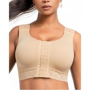 imageSnatched Body DC02L4 Mastectomy Posture Corrector Front Closure Breast Augmentation Post Surgery Bras for Women Black LDc02l4 Beige