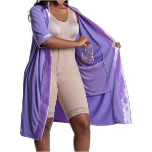imageSnatched Body Surgical Op Recovery Womens Robe Post Surgery PJs with  Sleeves Purple PJ501 SM