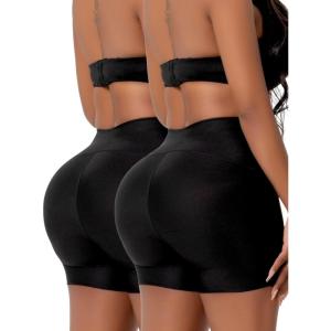 imageSnatched Body Butt Lifting High Waisted Tummy Control Biker Womens Seamless Shorts Seamless Compression Booty Boyshorts2pack Black